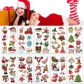 Tatuaggi temporanei di Natale colorati e impermeabili con Babbo Natale per feste festive - Stile Cartone Animato di Natale 2(WST053)