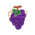 Rond de serviette créatif en forme de raisin avec émail violet et finition dorée - Raisins / Violet