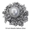 10 inch metallic latex balloon in reflective silver for birthday party decorations - Metallic Silver