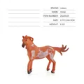 Miniature solid brown horse figurine with white spots for farm animal playsets - Single Spotted Horse Model 6.5g