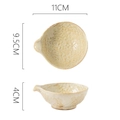 Japanese style coarse ceramic mini bowl in beige with 11x9.5x4cm size dimensions - Beige Sauce Dish