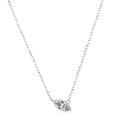 Minimalist S925 sterling silver necklace featuring a marquise-cut zircon pendant - Marquise Cut White Zirconia Style (RHN1629)