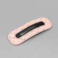 Pink quilted faux leather BB hair clip with elegant diamond pattern and metal base - Oval Pink