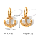 Gedetailleerde afmetingen voor gouden anker oorbellen met zirkonia steentjes - Gouden Anker Hanger Stijl (HC-E10759)
