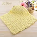 Soft yellow six-layer cotton gauze baby washcloth with bubbly textured surface - Light Yellow