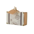 Retro mini suitcase gift box with jute handle and vintage royal postal service prints - Drawer Suitcase Style