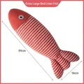 Extra großes 39cm Katzenminze-Fischspielzeug aus rotem Leinen zur Zahnpflege - 39cm / Leinenfisch Rot