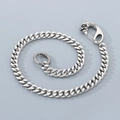 Silver punk hip hop pants chain with wolf head clasp and cuban link metal design - Dragon Head Clasp / 40CM