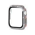 Coque rose doré pailleté pour Apple Watch avec une rangée de cristaux étincelants élégante - Rose