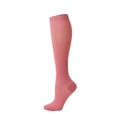 Single pink compression sports sock with breathable elastic fabric on white background - Dark Red