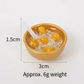 Miniature 3cm golden bowl with dessert and spoon for DIY keychain craft - 3cm Gold Bowl-No.7 (No Hook)
