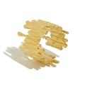 Anello aperto irregolare placcato oro 18K in stile fluido con trama effetto lava - Stile Texture Lava Fluida (SR23030702)