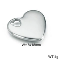Pendentif en métal argenté en forme de cœur pour bijoux DIY, taille 18x18mm - 18*18mm / Acier