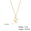 Golden stainless steel birth flower pendant necklace with 45+5cm adjustable chain - Gold Color Holly