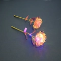 Iridescent gold foil rose with LED light feature for romantic gift decoration - Rainbow Pink + Heart Light