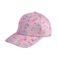 Rosa Mädchen Baseballkappe mit funkelndem Schmetterlingsdruck und Blumen für Kinder - Rosa - Glänzender Bunter Schmetterling