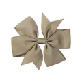 Handmade champagne gold grosgrain ribbon bow hair clip with textured ribbed finish - Champagne Gold