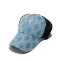 Detail of blue sequin wave pattern and breathable black mesh on the baseball cap - Geometric Pattern Light Blue (D)