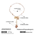 Collana boho in acciaio inossidabile con conchiglie a rombo, stelle marine e ciondoli perla - Collana con Pendente Stella Marina a Rombo Bianco (JDN0304023)