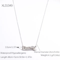 Zilveren roestvrijstalen Panalito letter hanger ketting met afmetingen en specificaties - PANALITO-Letter