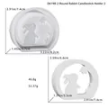 Detailed view of round silicone mold for DIY hollow rabbit candle holder with weight specs - Round Bunny Candlestick 02 Mold