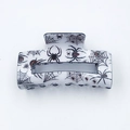 Halloween large PVC hair claw clip featuring black spider and spider web pattern - Black Spider