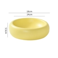 Matte yellow ceramic donut bowl for salad and snacks, 18cm outer diameter size view - Single Layer Donut Bowl / Milk Yellow
