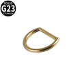 Anneau de piercing en titane G23 doré en forme de D avec finition polie - 1.2x10mm(Interne 8mm) / Or Lisse Semicercle