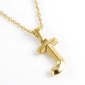 18K gold plated stainless steel letter J pendant necklace with a minimalist design - Letter J / Gold