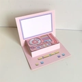 3D Pop-Up Laptop Geburtstagskarte mit rosa DJ-Pult-Design und blanko Bildschirm-Display - Einfacher Stil / Rosa Hase Normaler Typ