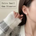 Minimalist 6mm pearl stud earrings with S925 silver needle in extra small size - Extra Small Pearl Stud Earrings 1 Pair