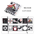 High contrast black and white baby cloth book with cartoon animal patterns and ties - 3D Ship Black and White Bed Bumper