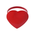 Red heart-shaped metal napkin ring for wedding and banquet table decor with polished finish - Solid Heart