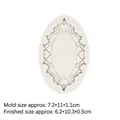 European vintage oval frame silicone fondant mold with heart relief details - 2# / Gray