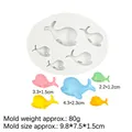 Siliconen dolfijnvorm met gekleurde walvis fondantfiguren in diverse maten en afmetingen - 1# Grijs Kleine Walvis Vorm (15-214)