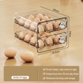 Boîte de rangement à œufs transparente à deux couches pour 24 œufs pour réfrigérateur - Boîte à Œufs Transparente Taille Moyenne Double Couche 24 Grilles