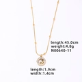 Close-up of gold star and moon pendant necklace with size dimensions and specifications - Gold-Star Moon With White Zircon-Bead Snake Chain