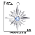 Tabella delle dimensioni per ciondolo a stella d'argento con gemma blu da 22x19mm - Solo Pendente (Senza Catena) / Color Acciaio
