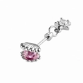 Orecchino piercing per cartilagine a stella con ciondolo a conchiglia rosa e vite in acciaio - Conchiglia Rosa + Stella (A483-1#)