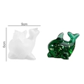 3D jumping dolphin silicone mold with green resin craft featuring gold leaf accents - Dolphin / White