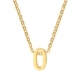 Minimalist 18K gold plated titanium steel necklace with number 0 pendant on O-chain - Letter O / Gold