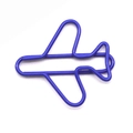 Creative airplane shaped paper clip in vibrant purple finish for office stationery - Blue