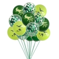 Dinosaur latex balloon set with green patterns and transparent glitter confetti - Balloon Bundle 3