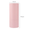 Roze PU-lederen cilindrische make-up borstelhouder met stiksel detail 7,8x19,6cm - Roze Hoog-Laag Opberggemmer
