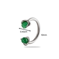 Silver horseshoe septum ring with green cat eye stone and claw set titanium steel - Green (9#)