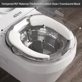 Transparentes schwarzes Sitzbad für Toiletten aus PET mit verdicktem Sitzkissen für Komfort - Transparent Grau (Mit Kissen)