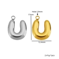 Pendentifs lettre U 3D dorés et argentés pour la création de bijoux DIY - Style Suspendu - Lettre U