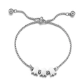 Verstelbare zilveren schakelarmband met drie schattige cartoon spookhangers - Spookstijl (KB146782-Z)