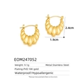 Detailed size specifications of 18K gold plated stainless steel croissant hoop earrings - Croissant Hoop Earrings (EOM247052)