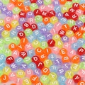 Colorful translucent acrylic letter beads in 4x7mm size for DIY bracelet making - Bright Translucent & White Letters